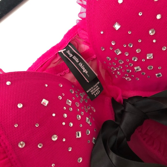 Victoria Secret hot pink nighty, size 34D sexy little things chemise babydoll - Picture 4 of 4